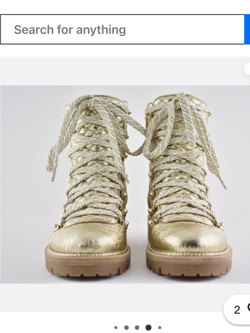 Christian Louboutin Metallic Gold Lace Up Ankle Boots